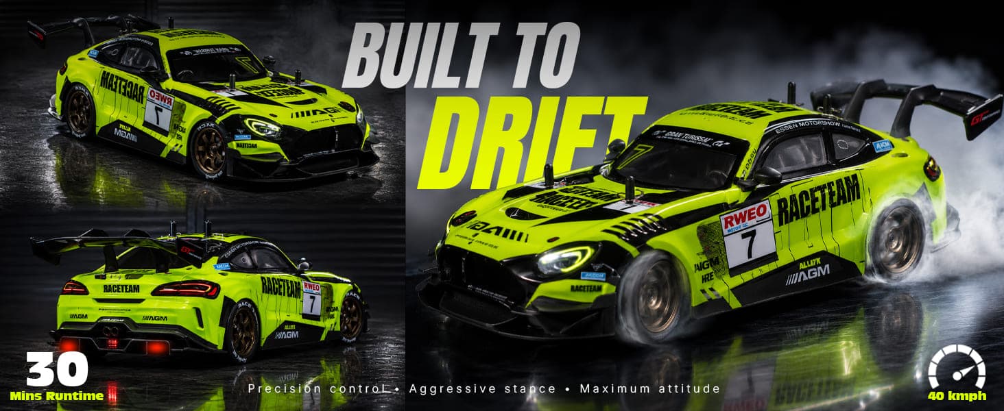 Nextronix 40 km/h High-Speed 1:16 Scale 4WD RC Drift Car | 2.4GHz Remote Control Racing Car with LED Lights & Rechargeable Battery — product detail 4