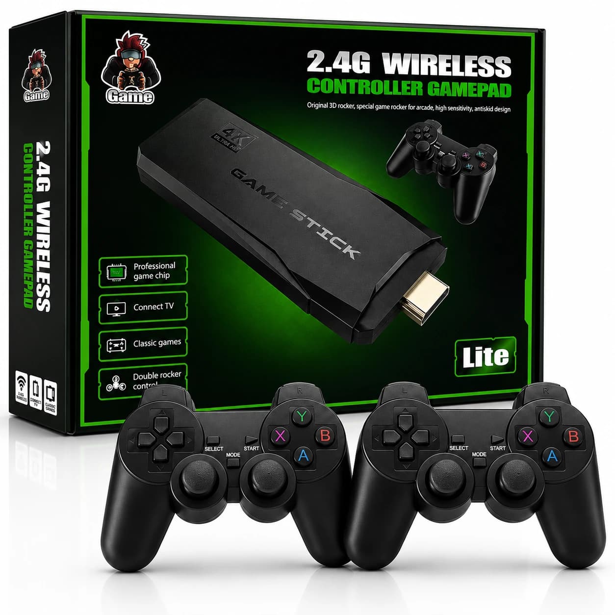 Nextronix M8 Retro Arcade Console – 4K HDMI Plug & Play TV Gaming Stick with Dual Wireless Controllers & 20000+ Built-in Games 1
