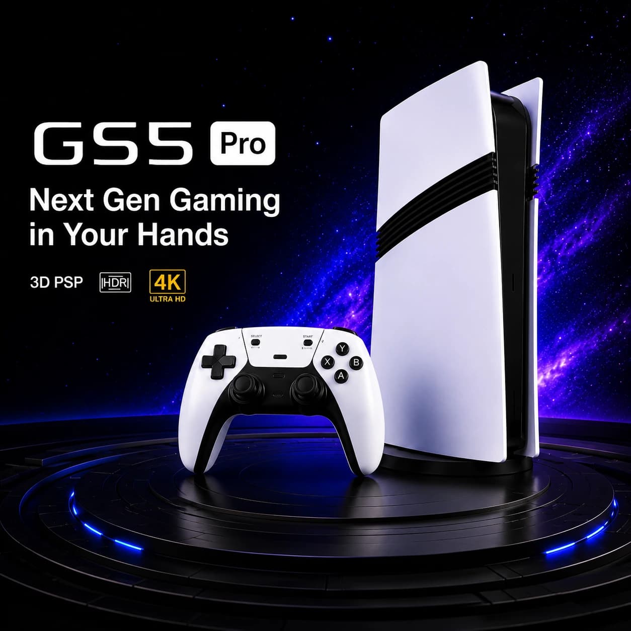 GS5 Pro Wireless Retro Gaming Console | 30,000+ Classic Games | 53 Emulators | Dual 2.4GHz Controllers | HDMI Plug & Play | 64GB TV Gaming Stick for Kids & Adults 3