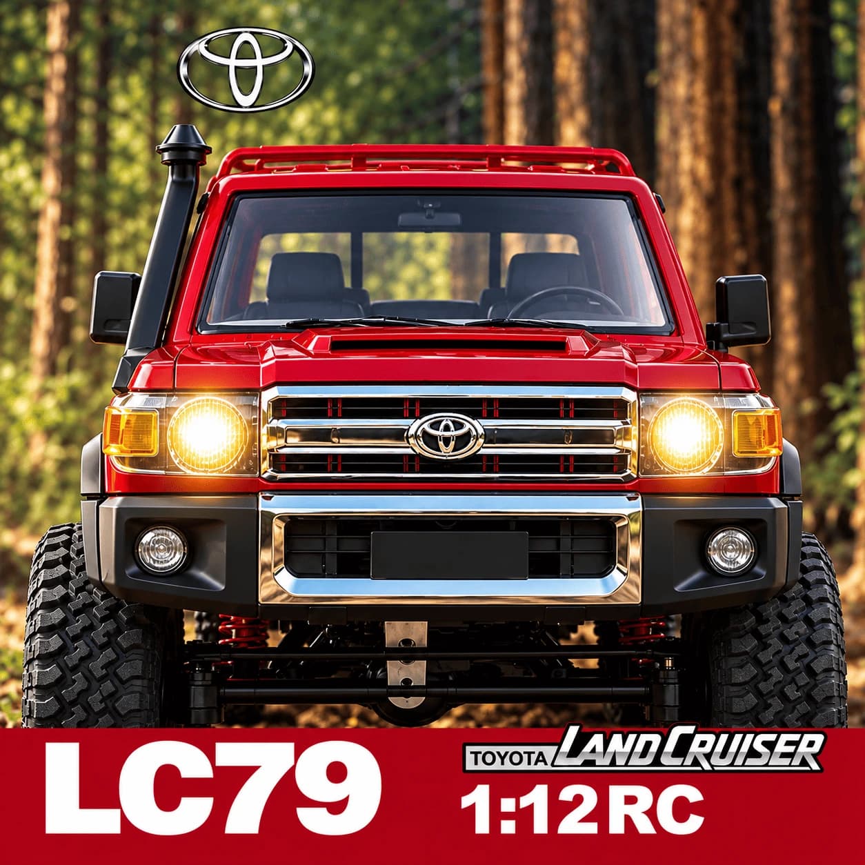 Nextronix Toyota Land Cruiser LC79 MN82 RC Off-Road Crawler, 1:12 Scale, 36 cm, Red, 4WD with Proportional Steering 1
