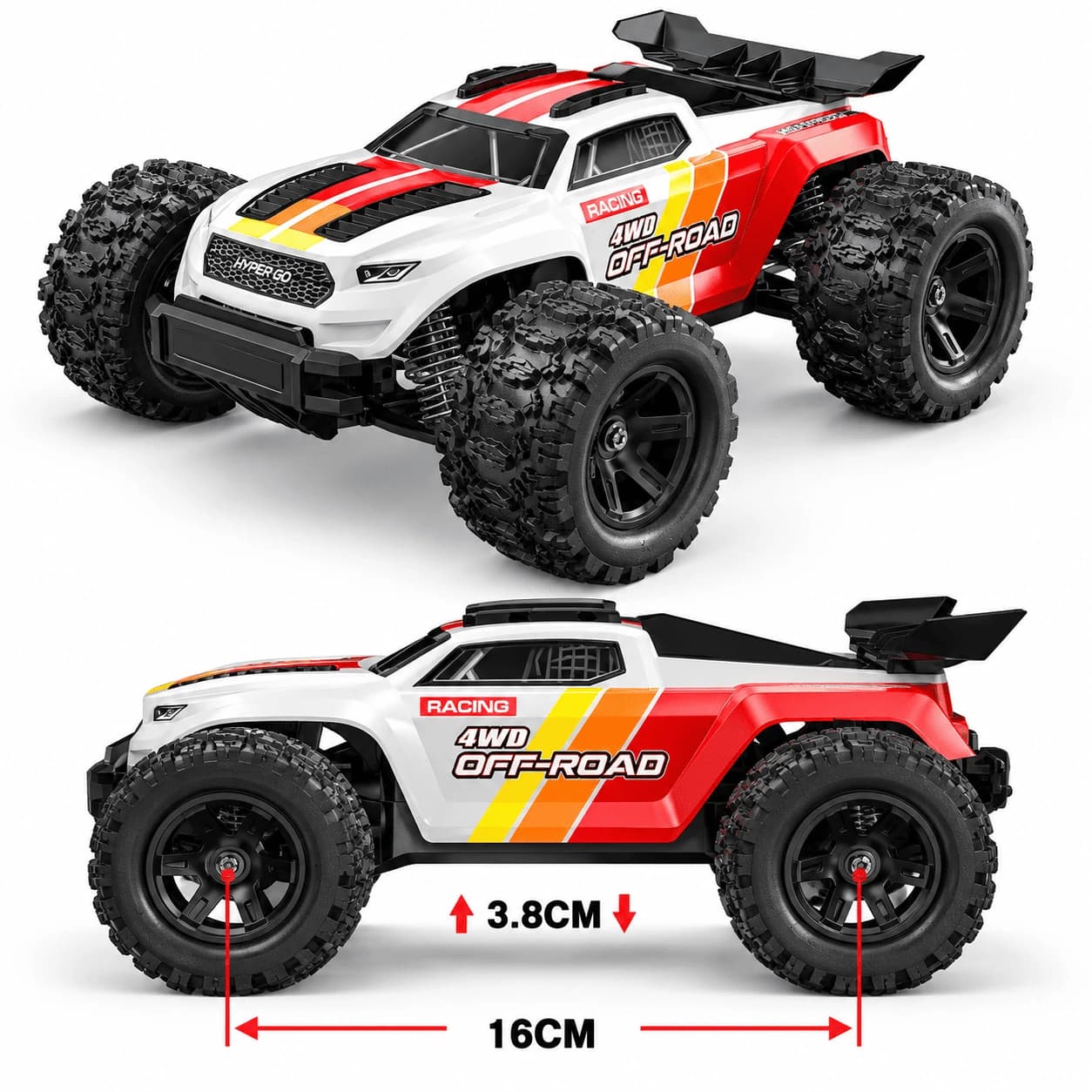 MJX Hyper Go 18208 RC Monster Truck, 35 KM/H High-Speed 4WD Off-Road Remote Control Car, 1:18 Scale All-Terrain Racing Truck 3