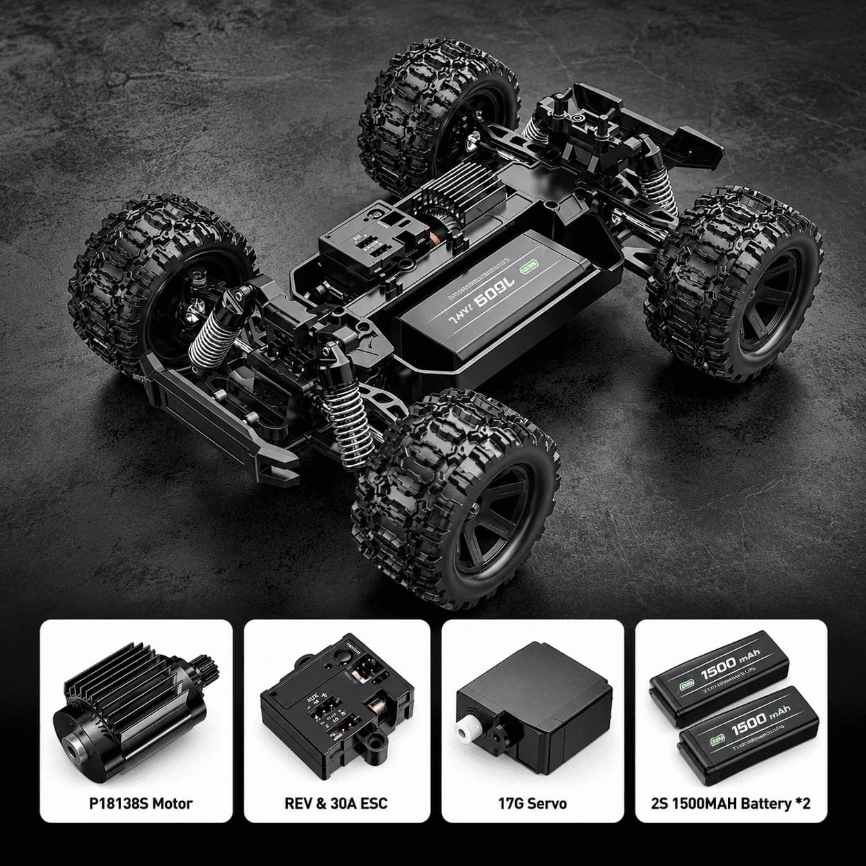 MJX Hyper Go 18208 RC Monster Truck, 35 KM/H High-Speed 4WD Off-Road Remote Control Car, 1:18 Scale All-Terrain Racing Truck 2