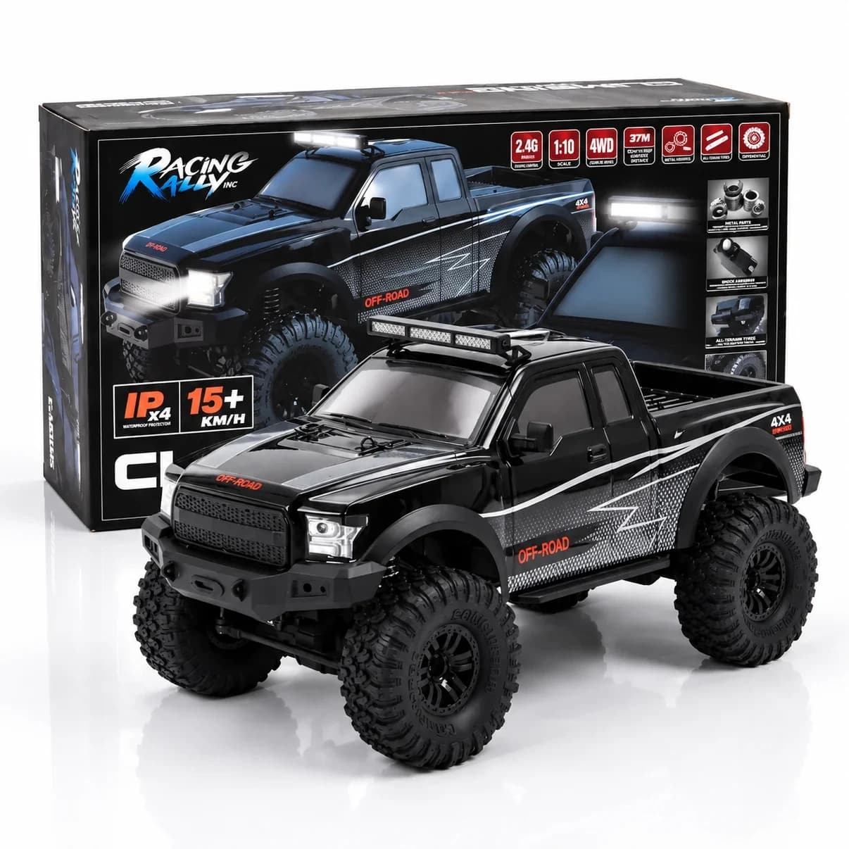 Nextronix HB Toys ZP1009 1:10 Scale Ford F-150 Raptor RC Crawler Truck, 4WD Off-Road Remote Control Pickup Truck, RTR 1