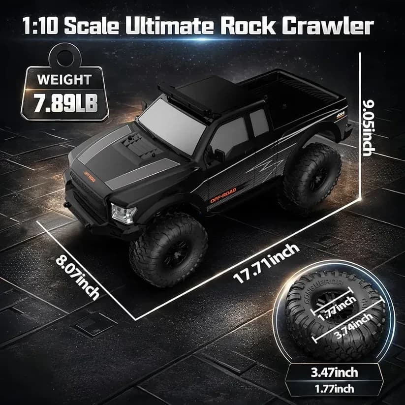 Nextronix HB Toys ZP1009 1:10 Scale Ford F-150 Raptor RC Crawler Truck, 4WD Off-Road Remote Control Pickup Truck, RTR 6