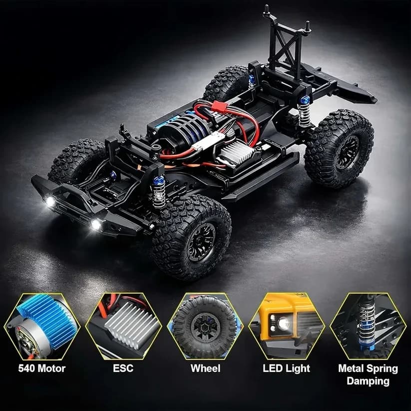 Nextronix HB Toys ZP1009 1:10 Scale Ford F-150 Raptor RC Crawler Truck, 4WD Off-Road Remote Control Pickup Truck, RTR 5