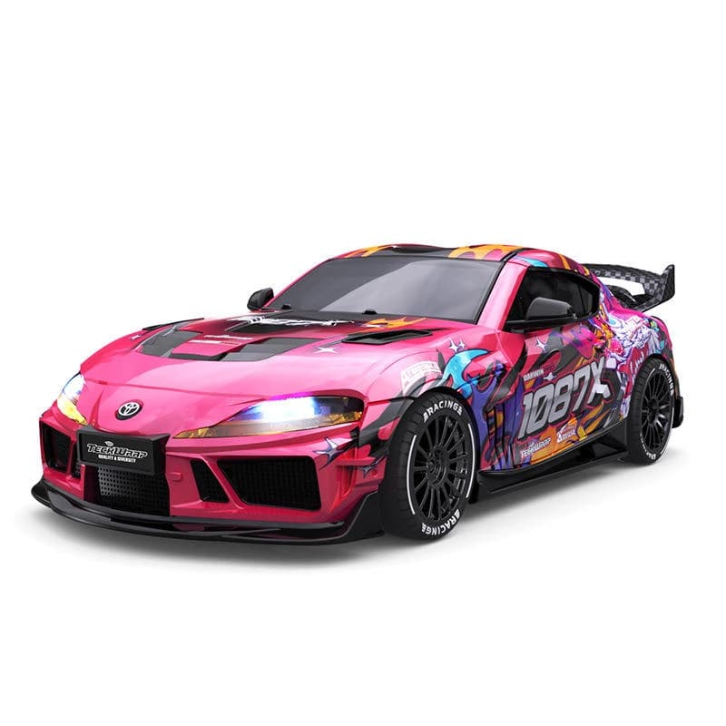 JXC Official Licensed Supra 1:43 Scale 4WD Mini RC Drift Car with Gyro, 2.4GHz Remote, LED Lights, Rechargeable Battery & Extra Tyres 1